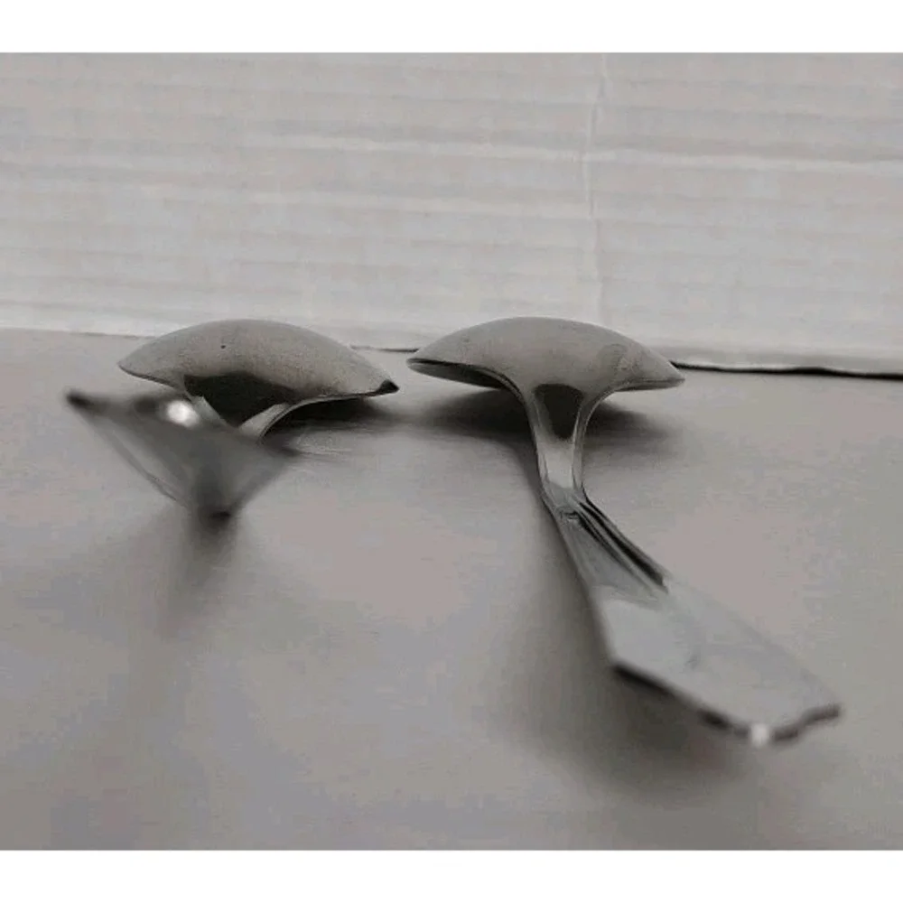 Ekco Kenilworth Stainless Serving Spoon & Fowerbud USA Lot Of 2 Glossy Flatware